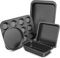 CasaCulina Baking Pans Set, 5-Piece Nonstick Bakeware Sets, Black