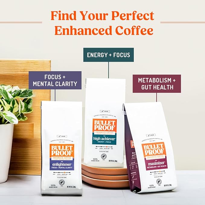 Bulletproof Enlightener Medium-Dark Roast Ground Coffee, 10 oz