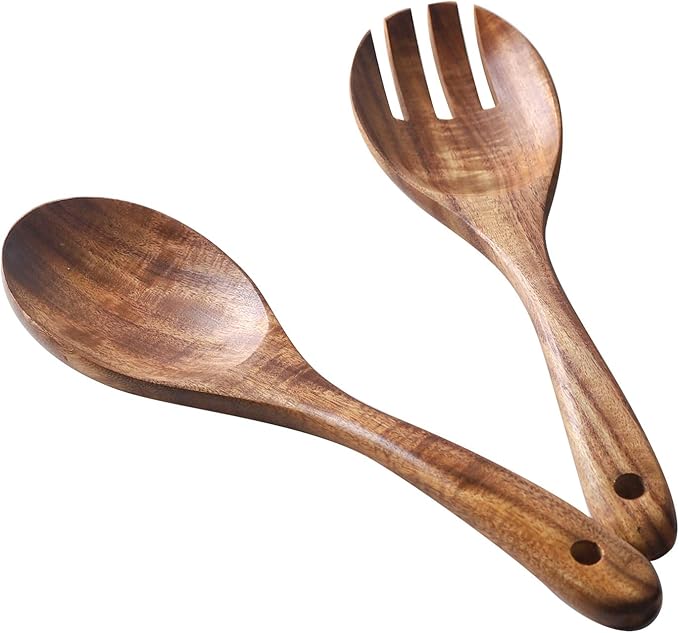 Muso Wood Acacia Salad Servers, 10-inch, Set of 2