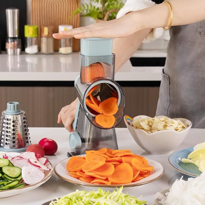 EDEFISY Cheese Grater Hand Crank Rotary Vegetables Shredder with Handle