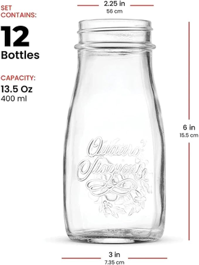 Bormioli Rocco Quattro Stagioni Bottle - ClearGold, Set of 12