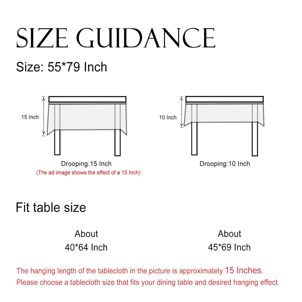 ISAENNE Designer Vintage Linen Rectangular Tablecloth,79"x55"-Carol B