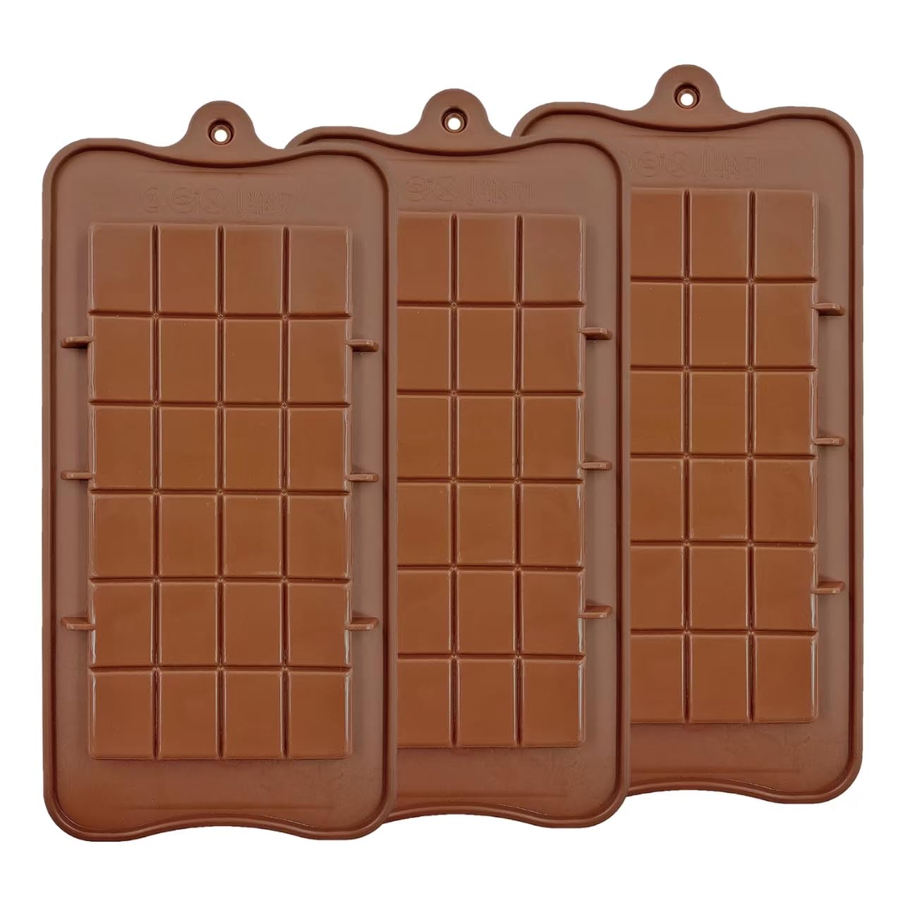 Silicone Break-Apart Chocolate, Food Grade Non-Stick Protein and Energy Bar Mold (Chocolate Bar Mold Set of 3) (3)