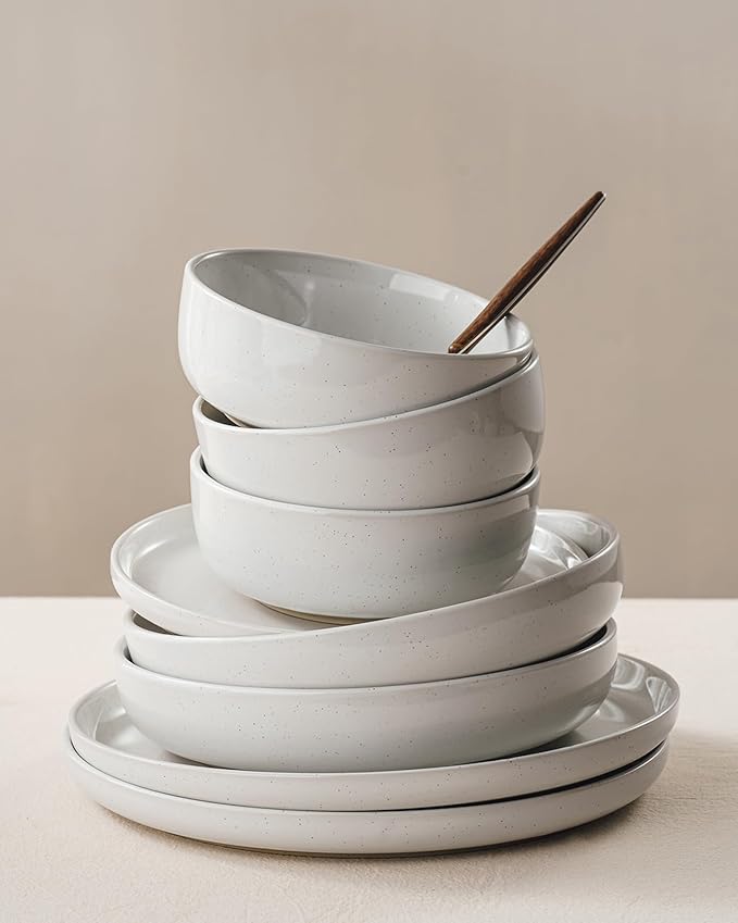 Famiware Milkyway 18-Piece Stoneware Dinnerware Set, White