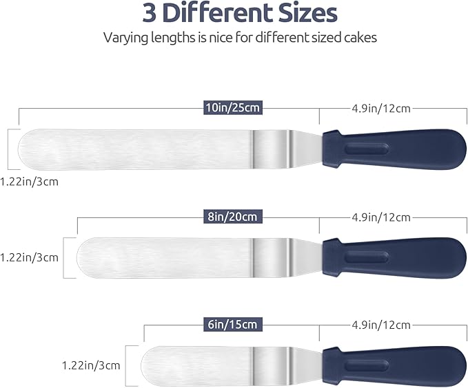 U-Taste Offset Icing Spatula Set, Cake Frosting Spreader, Midnight Blue