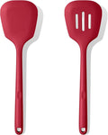 U-Taste Silicone Turner Spatula Set of 2, 13.6" Long/3.7" Wide, Red