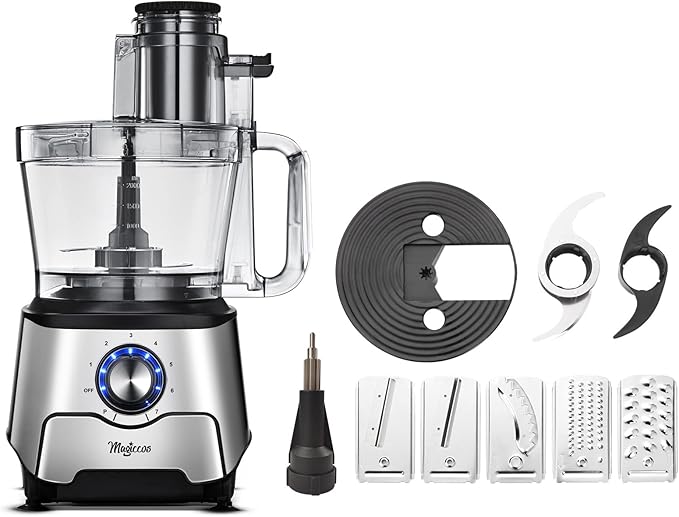 Magiccos 14-Cup Food Processor, 1000W Motor, Storage Drawer, Inox Color