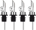 Lubise 4 Pcs Olive Oil Dispenser Bottle Spout, Speed Liquor Pour Spout with Flip Top, Stainless Steel Auto Pour Spouts for Liquor Bottles, Oil Bottles, Vinegar, Syrup and Other Liquid Bottles