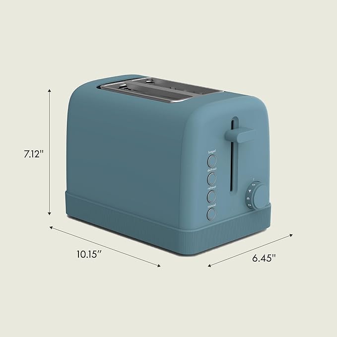 bella 2-Slice Toaster with Extra Wide Slots and 6-Shade Control, Surf