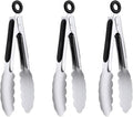 7-Inch Stainless Steel Kitchen Tongs Set, for Cooking Serving (7", 3PCS)