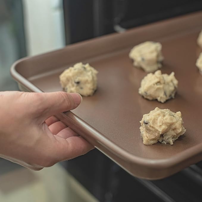 HAPPIELS 9 x 13 inch Nonstick Quarter Sheet Pan 2-Pack, PFOA & BPA Free