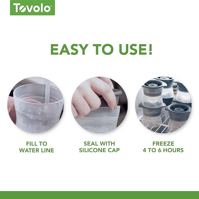 Tovolo Cheers Ice Mold Pack of 2 Craft Ice Cube Molds for Whiskey Bourbon Cocktails, Easy Fill No Leak Cheers Shaped Ice Cube Bar Essentials for Bartender Gifts Dishwasher Safe BPA Free Silicone