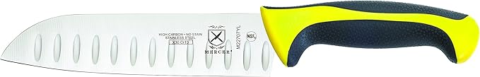 Mercer Culinary Millennia Colors 5-Piece Magnetic Board Set with Yellow Handles, Acacia