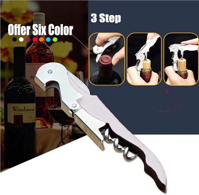 Professional Waiter Corkscrew Wine Openers Set(4PCS), Heavy Duty Stainless Steel Hinges Wine Key for Restaurant Waiters, Sommelier, Bartenders
