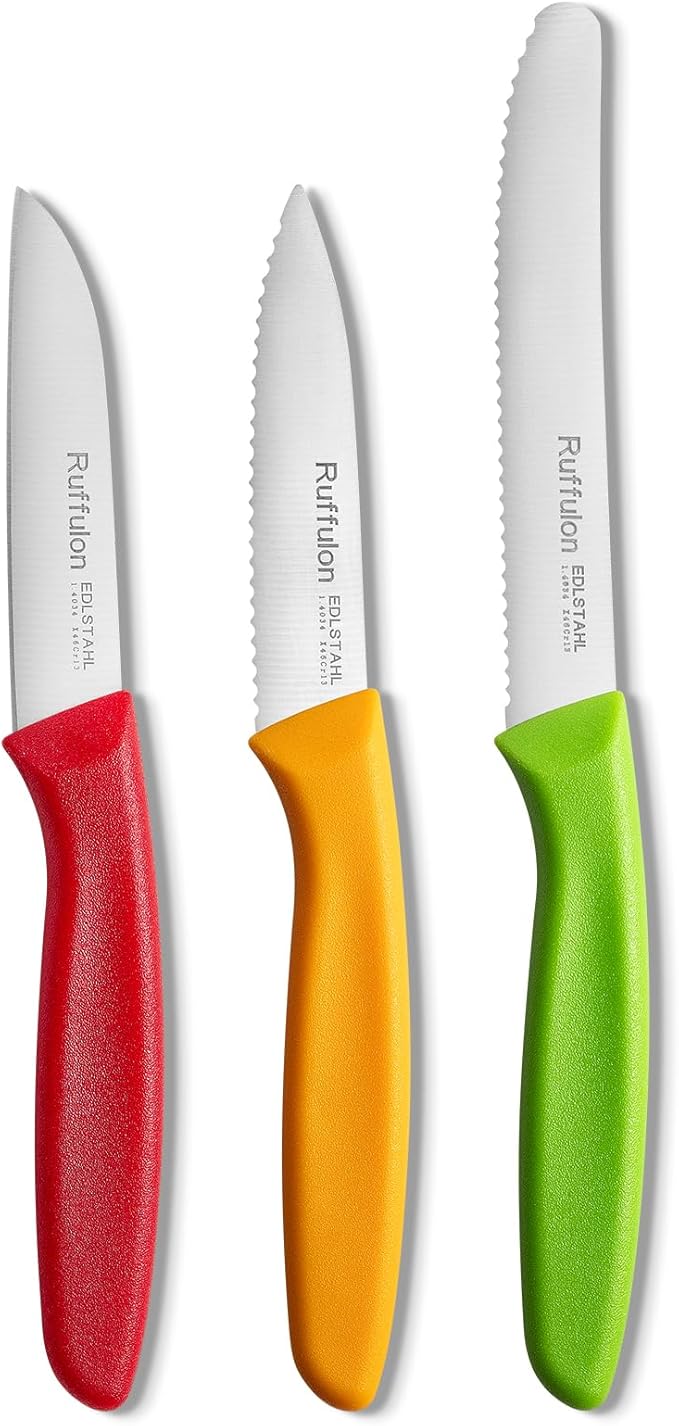Vegetable and Fruit Knives set,Sharp Serrated Paring Knife,Ergonomic Handle