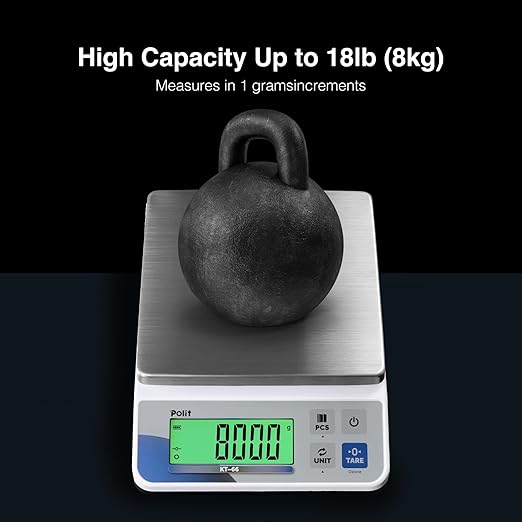 Polit Digital Kitchen Scale, High Capacity Food Scale for Baking, 18lb/8kg