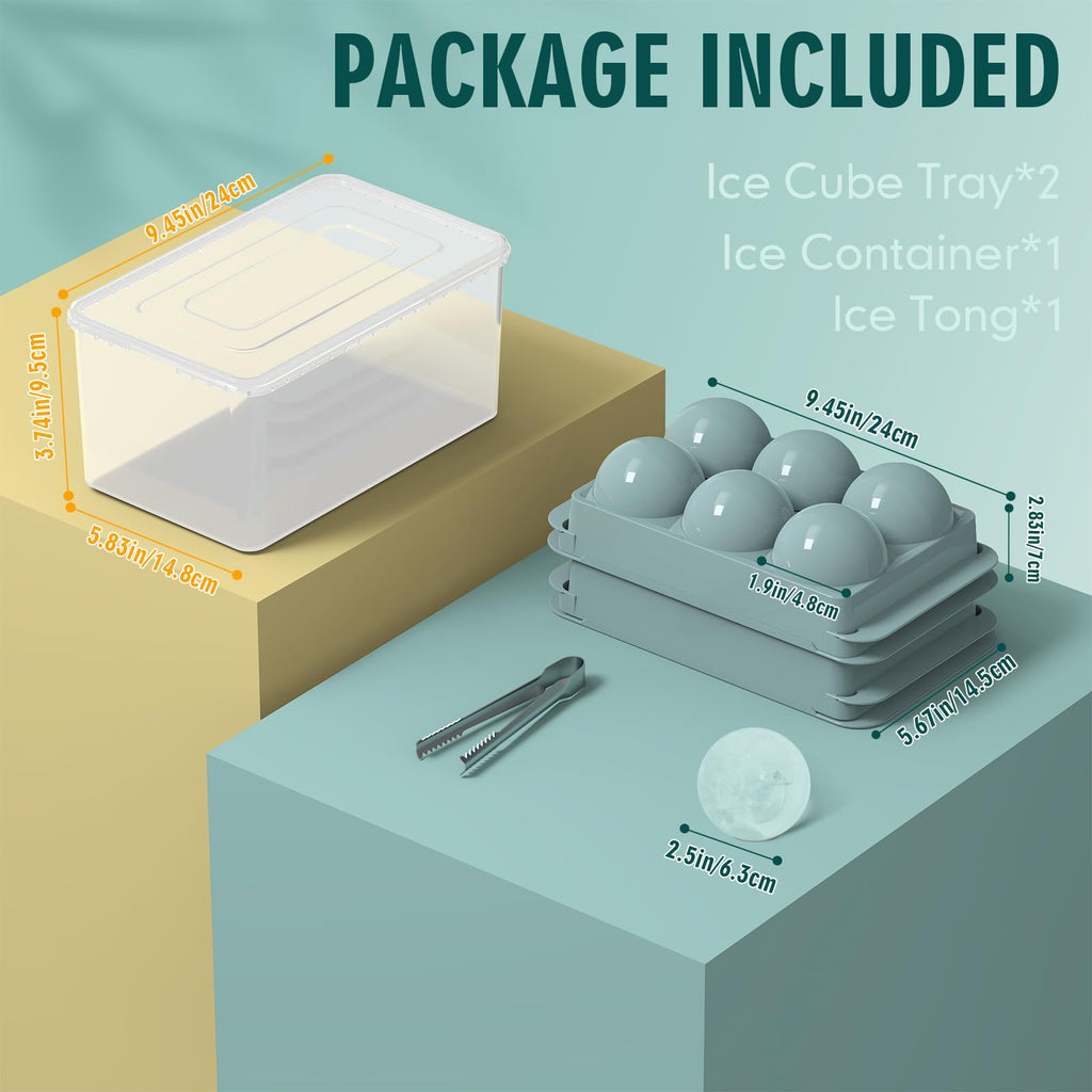 WIBIMEN 2.5-Inch Large Ice Cube Molds, 2-Pack Round Ice Ball Molds