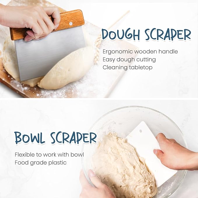 Rorecay Sourdough Starter Kit with Banneton Bread Proofing Baskets