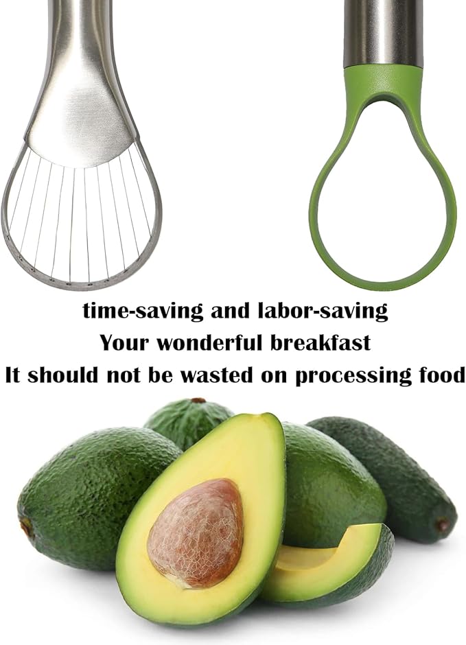 QPQ 2-in-1 Avocado Slicer & Pitter, Stainless Steel Kitchen Tool