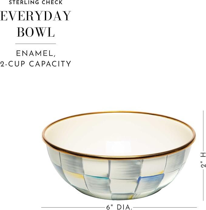 MACKENZIE-CHILDS Everyday Bowl, Extra Small, Gray-and-White Sterling Check