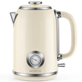Electric Kettle 1.8L with Temperature Gauge, 1500W Fast Boiling Electric Tea Kettle, 100% Stainless Steel Retro-Style Hot Water Kettle Electric - Glowing LED Light, Auto Shut-Off & Boil-Dry Protection