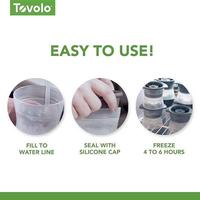 Tovolo Craft Ice Sphere Molds for Whiskey & Cocktails, Set of 2, Large