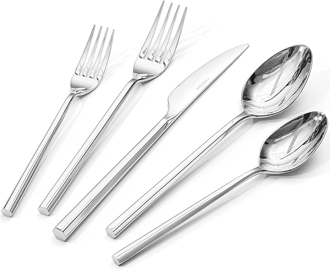 KINGSTONE 20-Piece Silverware Set, 18/10 Stainless Steel