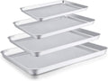 TeamFar Baking Sheet Set of 4, Stainless Steel Baking Pan Cookie Sheet