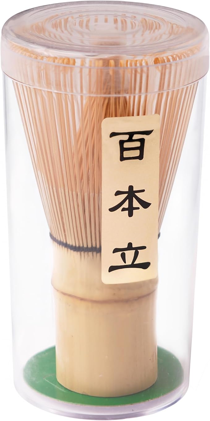 ECOLEMON Matcha Whisk (1-Piece), Golden Bamboo Whisk for Matcha Tea, Chasen, 100-Prong Bamboo Matcha Wisk Mixer Frother Brush for Making Macha Ceremonial Grade