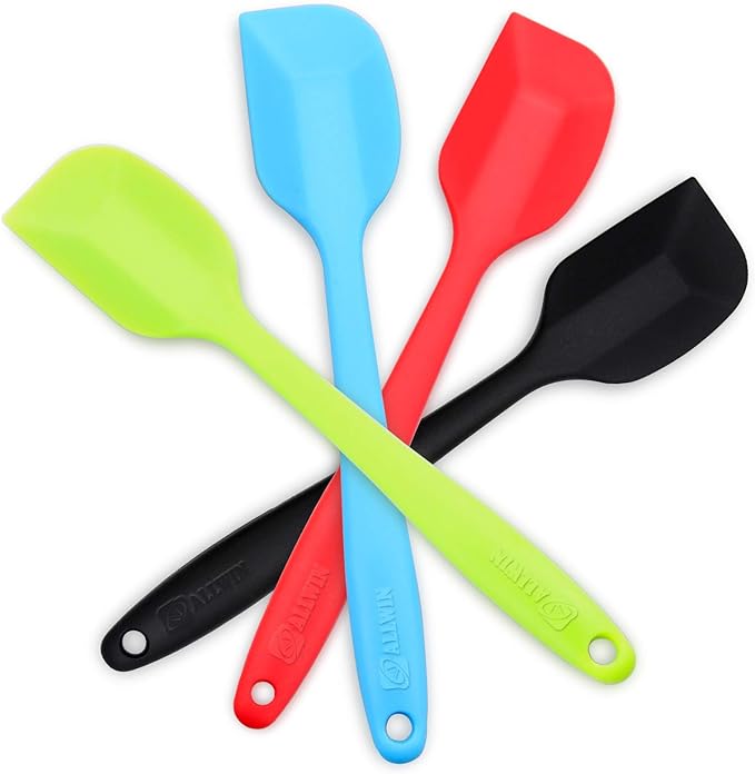 4-Piece Silicone Spatula Set with Stainless Steel Core, Small, Multicolor
