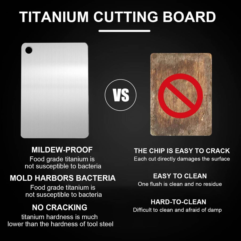 Katori Titanium Cutting Board,100% Pure Titanium Cutting Boards for Kitchen Non Toxic,Double Sided Dishwasher Safe Cutting Board for Meat,Fruits and Vegetables,Easy To Clean(1PC-L:15.35 * 11.02)