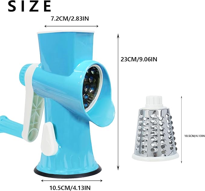TiwisiTe Rotary Cheese Grater with Handle-Versatile Cheese Grater