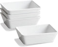 ONEMORE Small Baking Dish, Rectangle Ceramic Baking Dish for Oven, Individual Casserole Dishes for Toaster Oven, 5x7 Small Deep Lasagna Baking Dish, Oven Safe, 1-2 Person Baking Dishes Set of 4, White