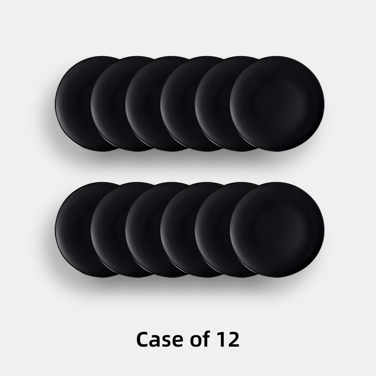 IRESTAURANT PLUS Stoneware Coupe Commercial Grade Dinnerware, Matte Black Plate 12.25", Case of 12