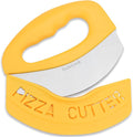 Suanyok Pizza Cutter Stainless Steel Rocker Blade with Cover(Yellow)
