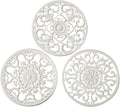Extra Thick Silicone Trivet Mat for Hot Dishes, Hot Pots and Pans, Pot Holder, Hot Pad to Protect Your Table and Countertop, Kitchen Decor and Accessories,White, Set of 3