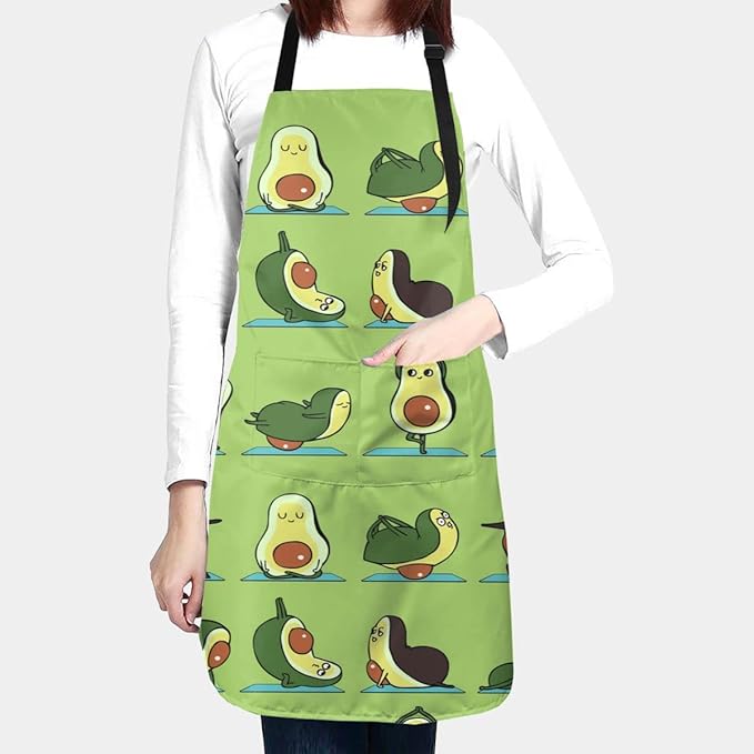 Wisedeal Yoga Avocado Apron, Waterproof Fabric, Adjustable Drawstring