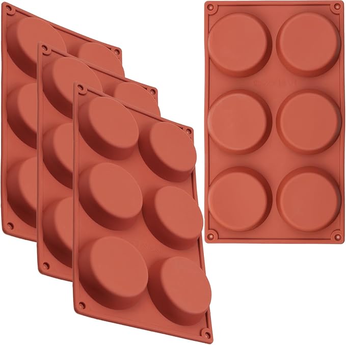 ionEgg Silicone Disc Molds With Tapered Side, 3.1 Inches Silicone Baking Mold, Nonstick & Quick Release, Mousse Cake Pan for French Dessert, Pie, Candy and Soap, Pack of 4