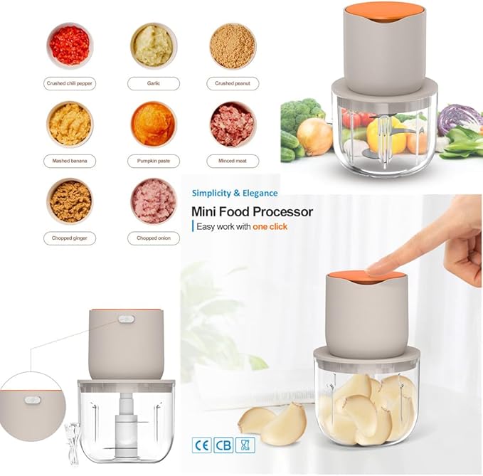 LVSENLIN 2.5 CUP Electric Food Chopper,Small Food Processor for Meat,Onion