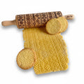AZTEC Embossed Rolling Pin for Ceramic. Clay Roller and Ceramic Stamp for Embossing Pottery. Baking Gifts for Women by Algis Crafts for Embossed Cookies