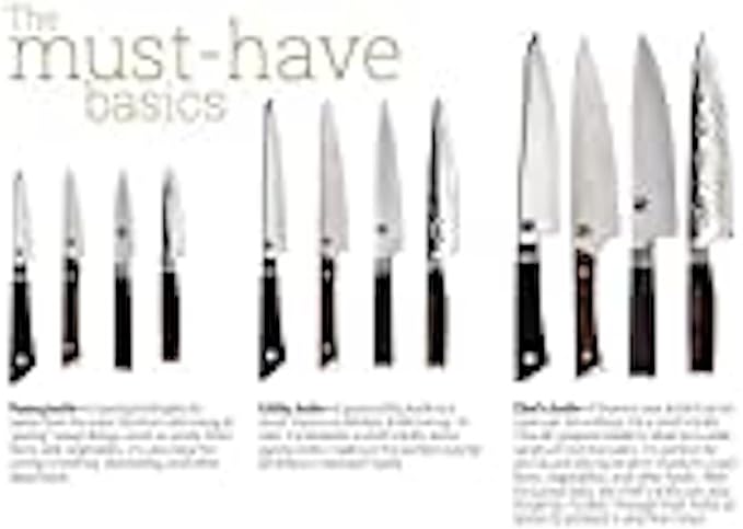 Shun Classic 7 Piece Essential Block Set, Includes 8" Chef, 3.5" Paring, 6" Utility, 9" Bread Knives & Herb Shears, Handcrafted Japanese Knife Block Set, Pakkawood Handles