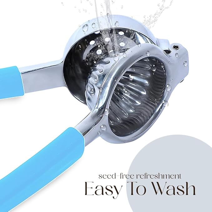 Bellemain Metal Lemon Squeezer, Stainless Steel Citrus Juicer, light blue
