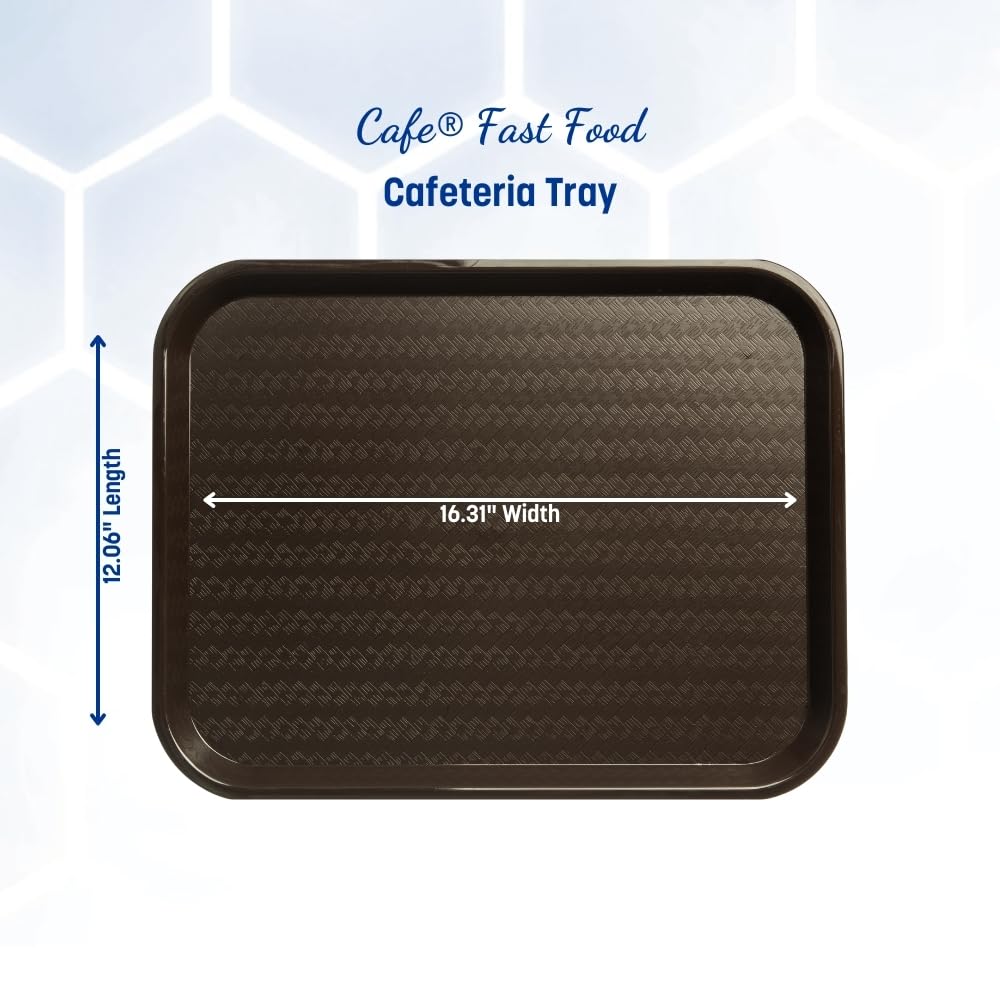 Carlisle FoodService Products CT121669 Café Standard Cafeteria / Fast Food Tray, 12" x 16", Chocolate