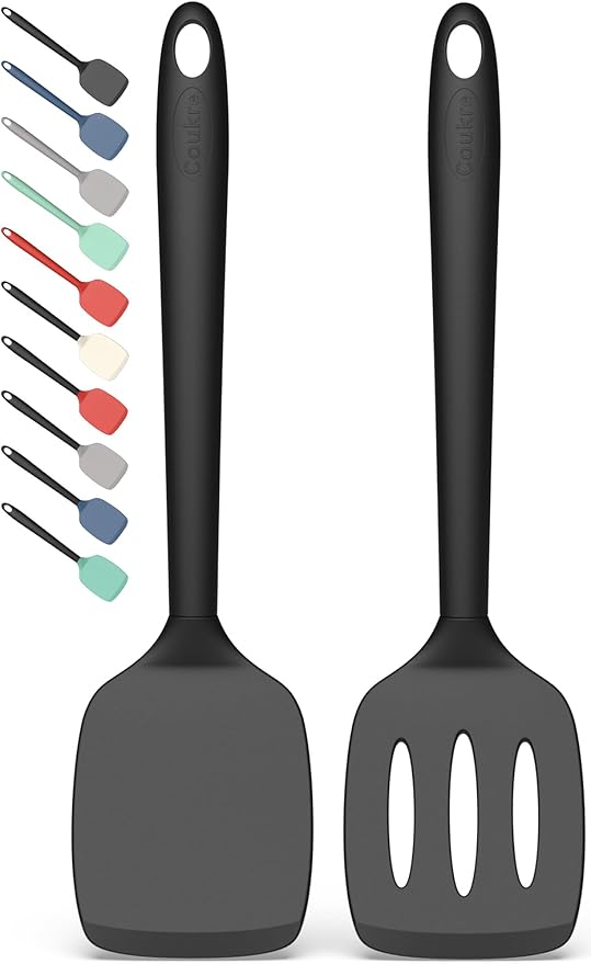Coukre 2 Pack Silicone Spatula Set,High Heat Resistant, BPA-Free
