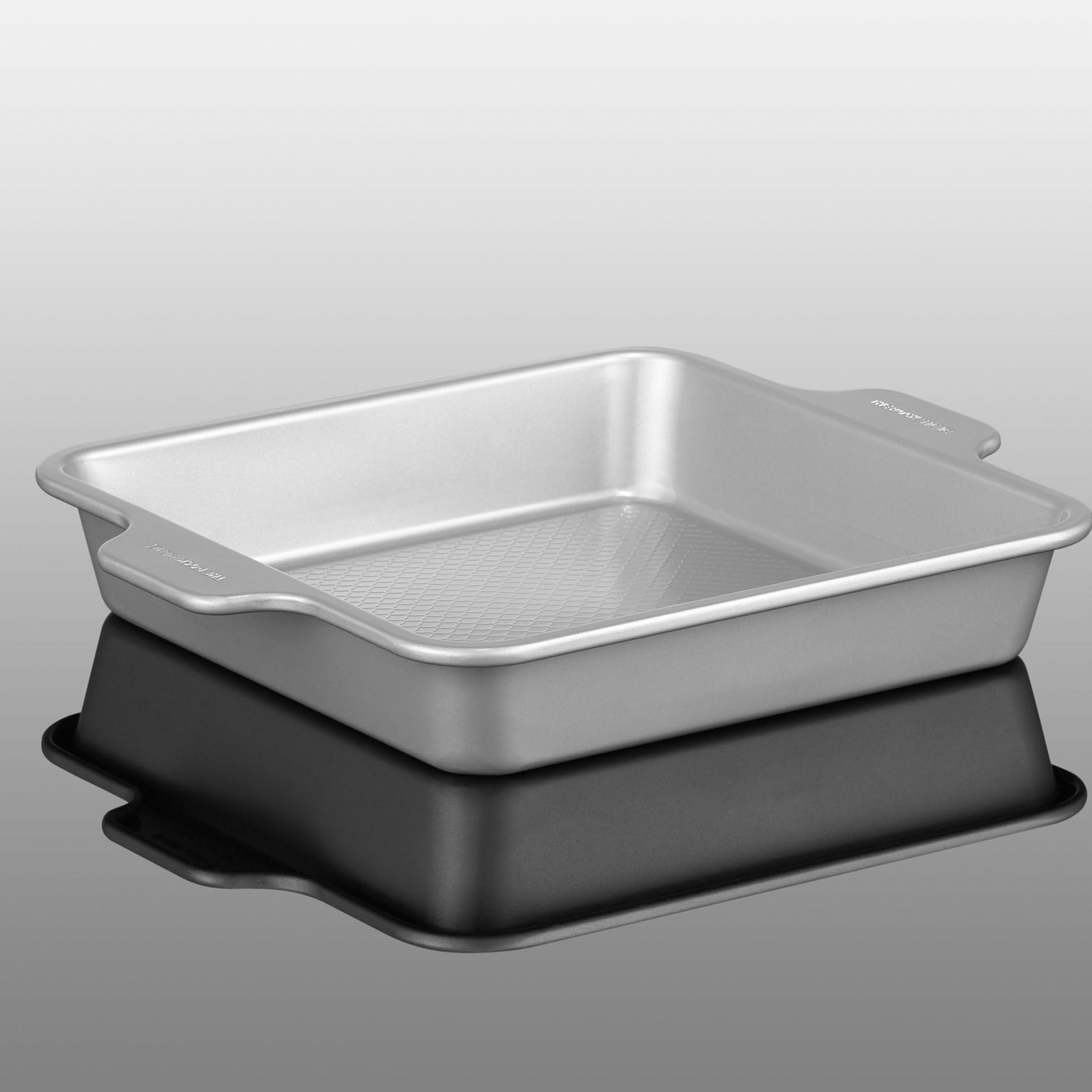 Starfrit The Rock Wav 9" Non-Stick Square Baking Pan, Carbon Steel, Grey