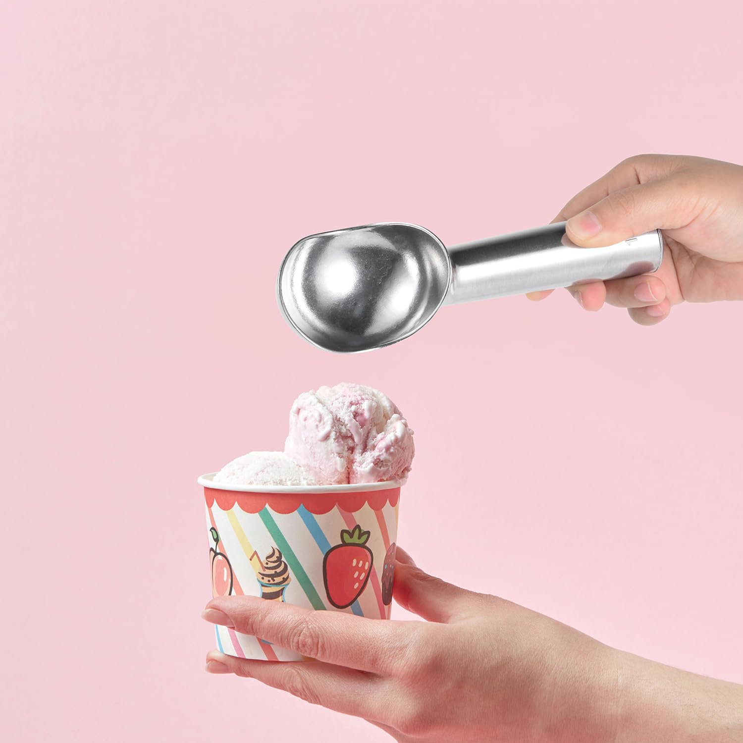 Aluminum Ice Cream Scoop, Large Ice Cream Scooper, Silver