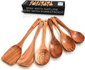 Forestroot 6-Piece Wooden Utensil Set – Premium Teak Wood Cooking Spoons & Spatulas, Non-Stick, Heat-Resistant, Durable & Eco-Friendly Kitchen Tools for Cooking & Serving