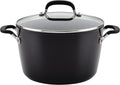 KitchenAid Hard Anodized Nonstick Cookware Stockpot with Lid, 8-Quart, Onyx Black