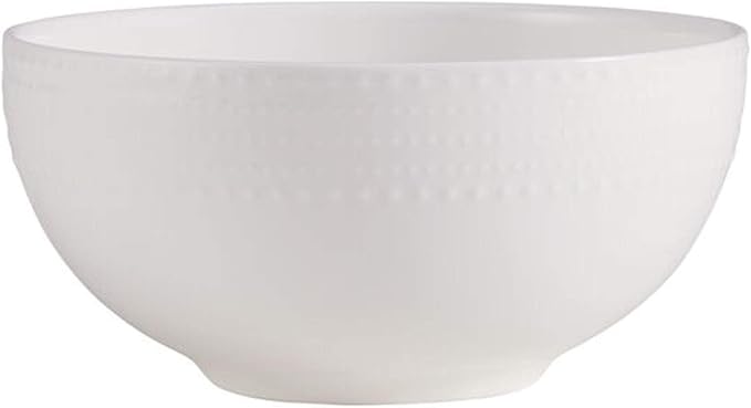 Mikasa Annabelle Bone China Dinnerware Set, 40-Piece Service for 8, White Hobnail Detail, Dinner Plates, Salad Plates, Bowls and Mugs, Dishwasher and Microwave Safe