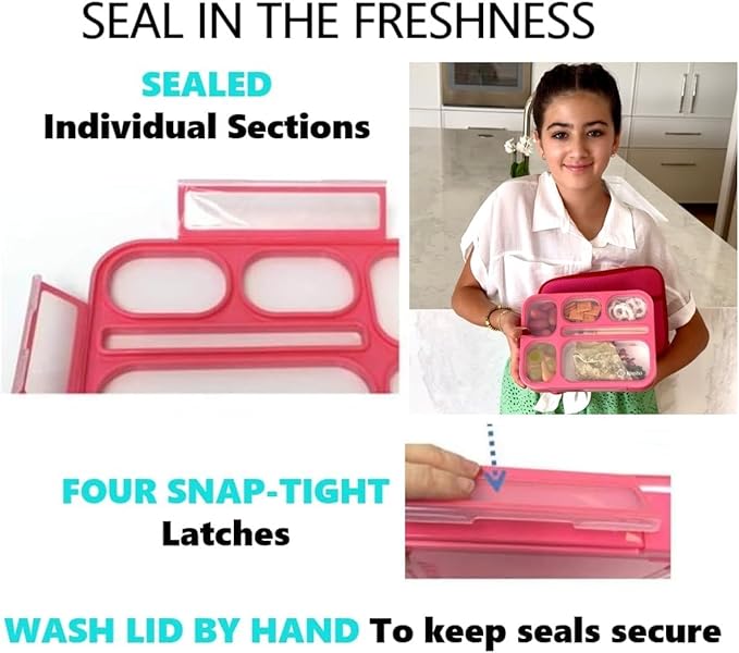 kinsho Bento Lunch Box Set of 2, Ice Pack with Insulated Bag, Pink & Purple